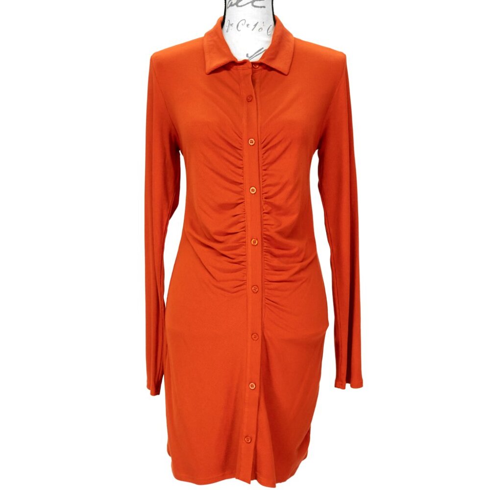 1674-CLOUD TEN ORANGE LONG SLEEVES DRESS